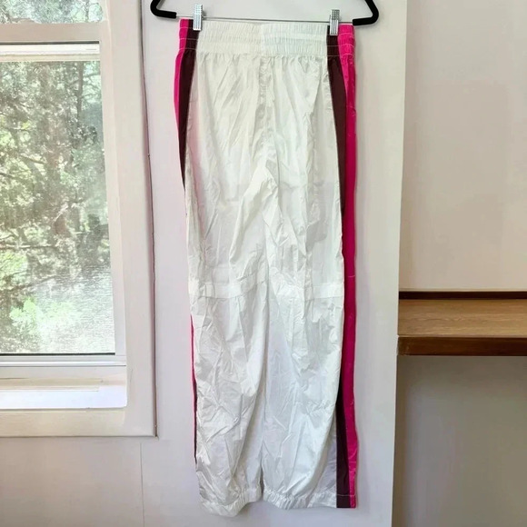 New Free People End Zone Track Pants Wide Leg Nyon Cargo FP Movement White Small - Picture 9 of 13